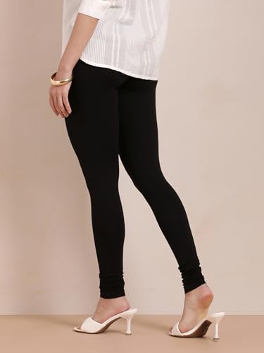 Image of TWIN BIRDS Tailored Cut and Classic Fit Super Stretchable Elastane Fabric Churidar Leggings for Women