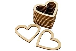 Wooden Frames for Crafts - Bulk Unfinished Wood Heart Frames for Earring Jewelry