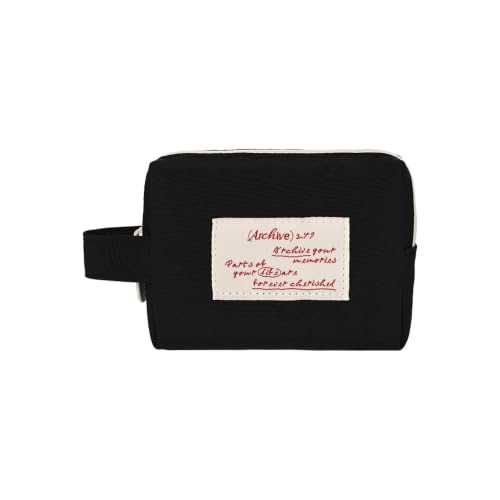 Image of Monolike Archive 247 Handy Pouch, Black - Small Nylon Pouch, Portable Cosmetic & Toiletry Case, Tech Cable Organizer, Daily Storage Bag