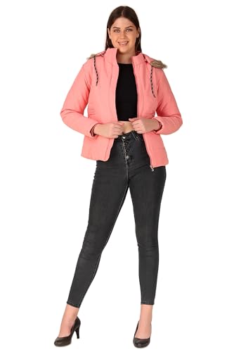 Image of Brazo Girls and Women's Puffer Regular Fit Bomber Jacket For Winter Wear | Hooded Neck | Full Sleeve | Zipper | Casual Jacket For Woman & Girl | Western Stylish Jacket For Women
