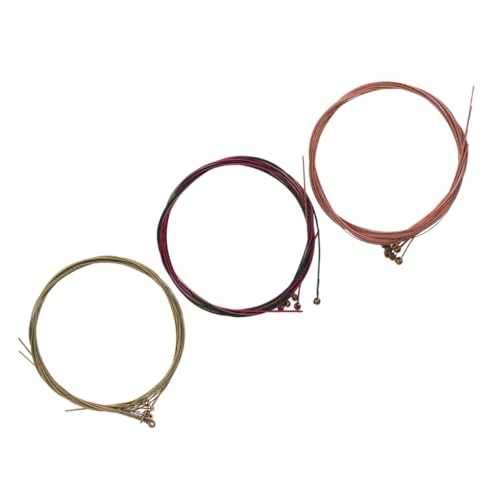 BESTonZON Acoustic Guitar Strings 3 Pack Steel Brass Hollow Bead Head Easy to Install