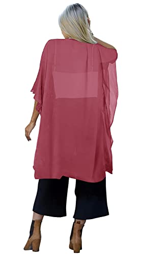 Image of Indian Trendy Women's Solid Puff Sleeve Kimono Long Cardigan Loose Cover Up Casual Blouse Top Chiffon