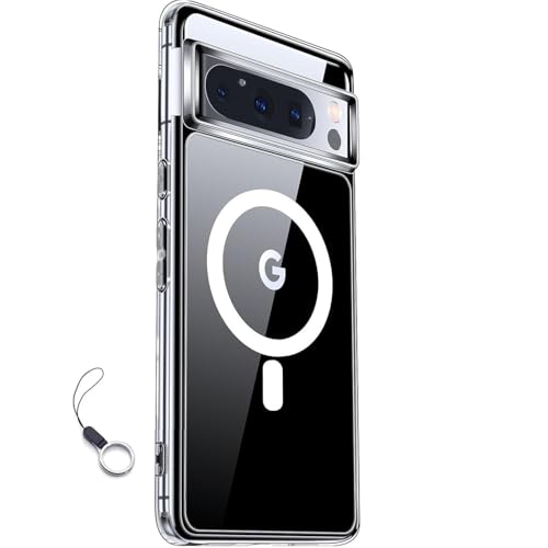 Google Pixel 7 ケース透明 MagSafe対応 マグネット搭載 マグセーフ対応 グーグル ピクセル 7 カバー 全面保護 耐衝撃 薄型 軽量 指紋防止 黄ばみなし ストラップホール Google Pixel 7 ケース (クリア, Pixel 7)