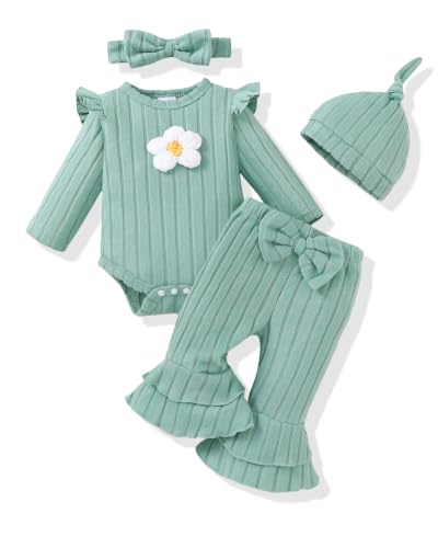 Renotemy Newborn Baby Girl Clothes 3-6 Months Infant Coming Home Outfits