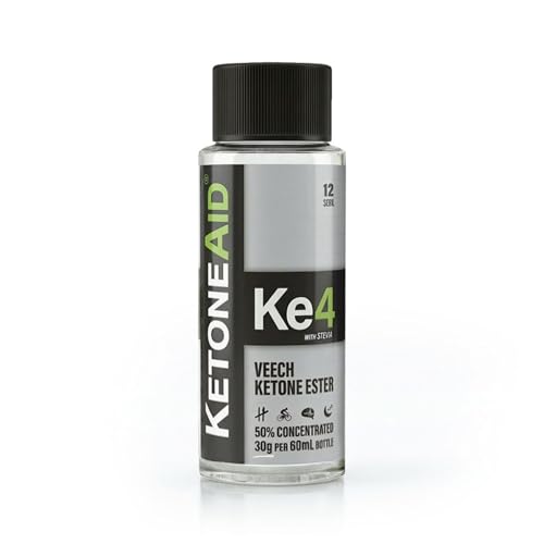 KetoneAid Ke4 Ketone Ester Concentrate | Not a Ketone Salt No Sugar No Caffeine | Exogenous D-BHB Ester | 12 Serving Per Bottle (1 Count)
