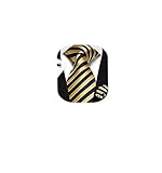 Enlision Mens Stripe Tie Set Gold Navy Blue Ties Silk Tie and Pocket Square Set Twill Luxury Neckties Handkerchief Cufflinks Formal Business Wedding Necktie