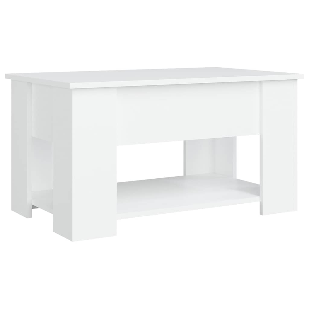 vidaXL Mesa de Centro Mesita Auxiliar Consola Lateral Salón Sofá Sala de Estar Café Muebles Mobiliario Madera Contrachapada Blanco 79x49x41 cm