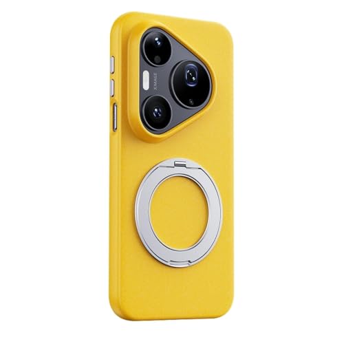Coque Huawei Pura 90 Pro Max magnétique jaune avec support anneau intégré