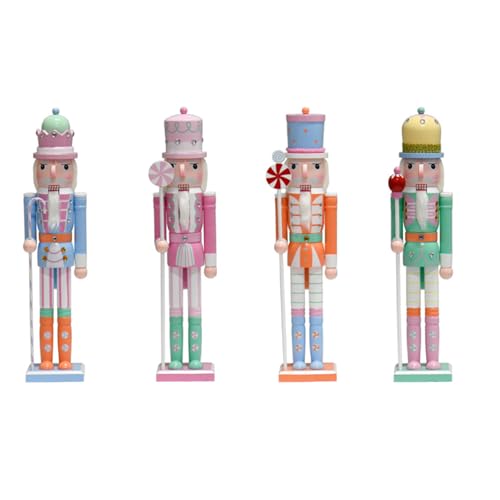 Soldat de Noël en bois macaron : décoration de table d'hiver colorée - 7