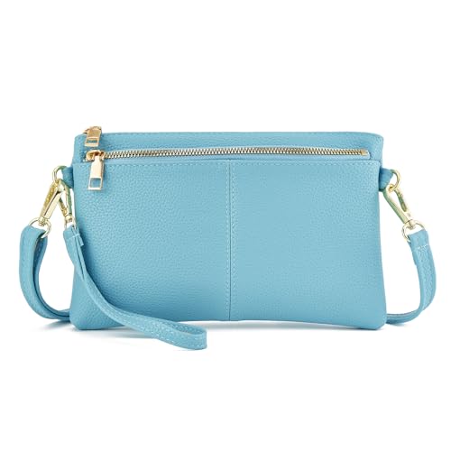 Sac à bandoulière en cuir végétalien haut de gamme à triple zip wathet