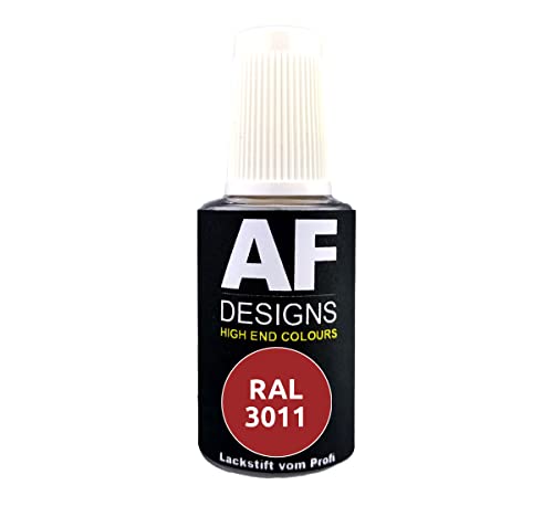 Alex Flittner Designs Lápiz de retoque RAL 3011, color marrón brillante, 20 ml, pintura de retoque, barniz de recompatible conción, madera, metal, muebles de baño