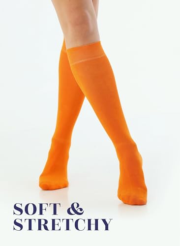 Image of Hugh Ugoli Women's Rayon Derived from Bamboo Knee High Socks Comfort Seam Long Dress Socks, Shoe Size 5-8 /8-11, 4 Pairs