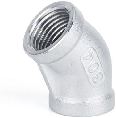 Pipe connector, BSP Female Thread 304 Stainless Steel 45 Degree Elbow Pipe Fitting Connector Adapter(1/8")