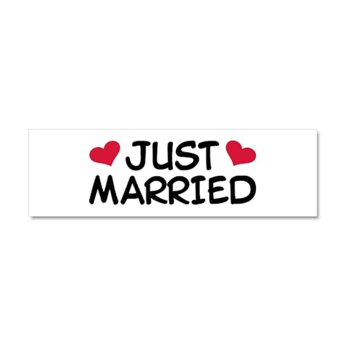 CafePress Just Married Wedding Car Magnet 10 X 3 Car Magnet 10