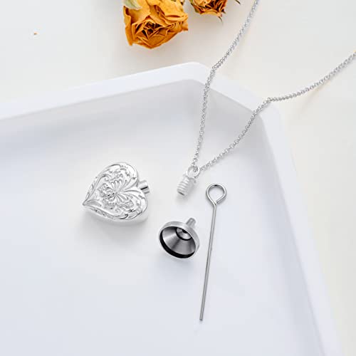 SOULMEET White Gold Filled Butterfly Cremation Jewelry for Ashes Heart Butterfly Urn Necklace that Holds Human Dog Cat Ashes - Image 3