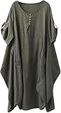Minibee Women's Ruffle Oversize Casual Midi Dresses with Pockets