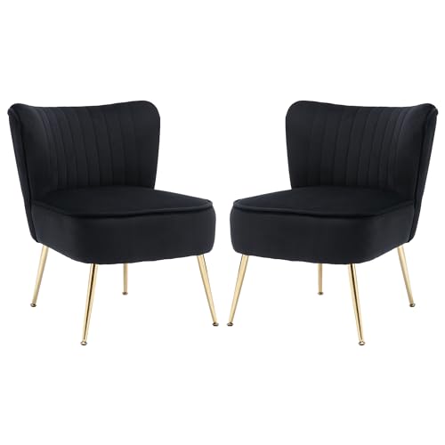 Sillón Plegable Terciopelo Negro miniatura 1