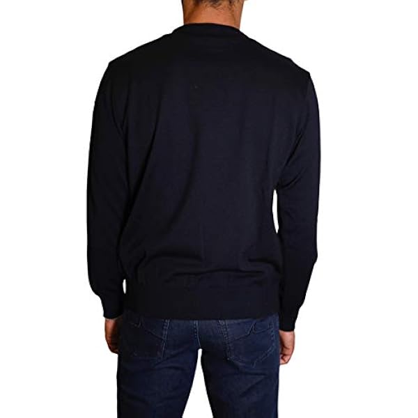 Paul and Shark Hombres extrafino Merino Lana Jersey Cuello de Lana Crew Marina De Guerra