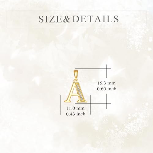 KECHO 14K Solid Gold Diamond Initial Pendant Necklace Real Yellow Gold Alphabet Charm Jewelry Dainty Letter Gift for Women4