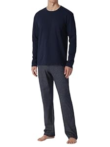 Schiesser Herren Schlafanzug lang - Nightwear Set, Blau_159633, 54