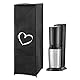 kwmobile Hülle kompatibel mit Soda Stream Crystal 2.0 SodaStream - Wassersprudler Abdeckhaube - in Weiß Schwarz Herz Brush