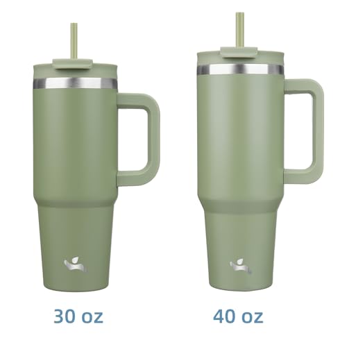 Image of Konokyo 30 oz Insulated Tumbler Water Bottle with Handle, Straw Lid