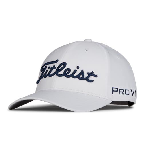 Titleist Tour Performance Golf Hat, White/Navy