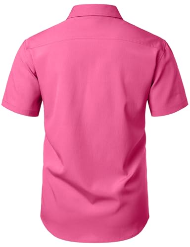 Image of JEMITOP Mens Stretch Wrinkle Free Texture Shirts