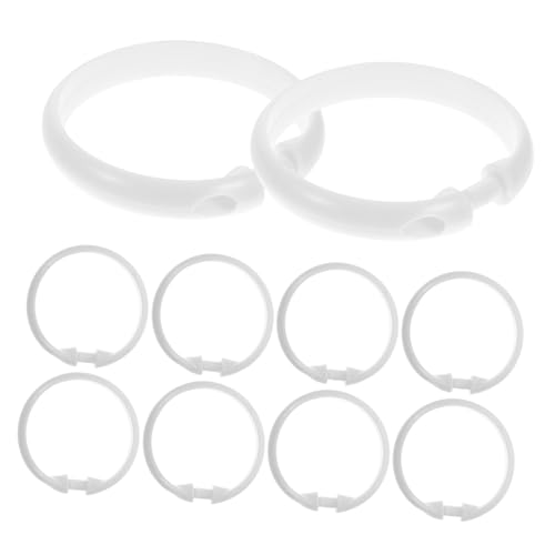 ABOOFAN 12Pcs Rustproof Plastic Shower Curtain Rings Hangers for Smooth Gliding Action Large Bath Hooks White for Bathroom Tub and Dressing Use