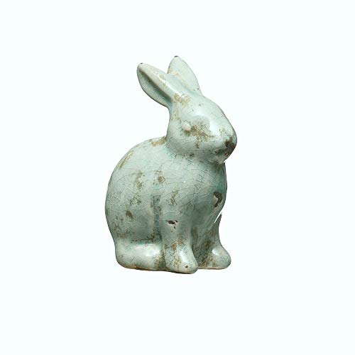 The Bridge Collection Aqua Blue Terra Cotta Bunny