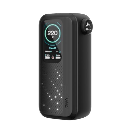 Mod Vinci Spark 220 Box Vape 220 W VO-'OPOO (Noir nuit) Mode SMART/RBA/TC-TRC Bouton multifonctions Roue Double Batterie 18650 [Batterie non incluses] Original...
