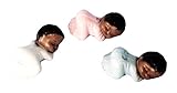 12 Black African American Sleeping Plastic Babies in Mixed Colors 1.5" Long