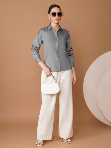 Image of OOMPH! Full Sleeve Stylish Western Drop Shoulder Shirts for Women Regular fit Shirts for Woman