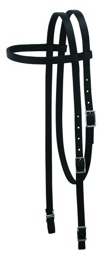 Weaver Leather Nylon Browband Headstall , Black, Horse