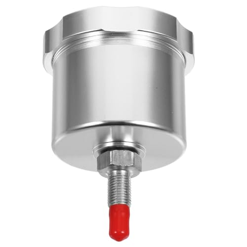 MERRYHAPY Tanque de Líquido de Frenos Hidráulico para Coche Depósito de Aceite de Freno de Mano Color Plateado Compatible para Competición y Uso Diario