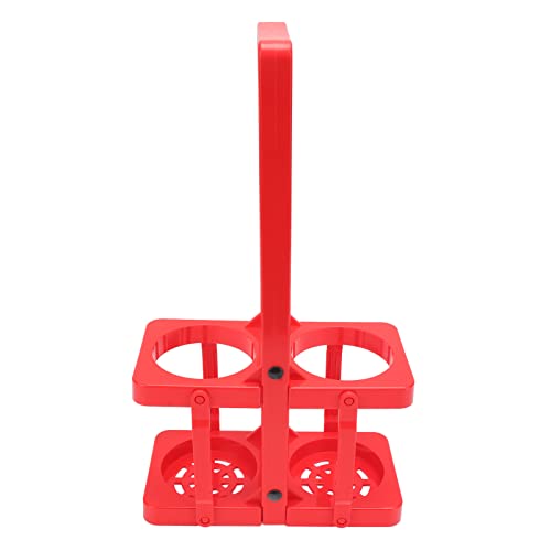 Drink Carrier, Foldable Beer Rack 2 Pack Beer Bottle Carrier Beer Bottle Delivery Holder with Handle for Home Bar Restaurant(Red)