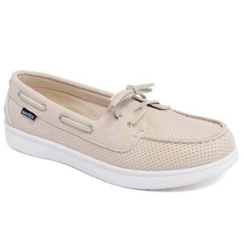 Image of Nautica Women's Casual Boat Shoes, Moc-Toe Loafers with Cushioned Insole, Deck Fashion Sneaker