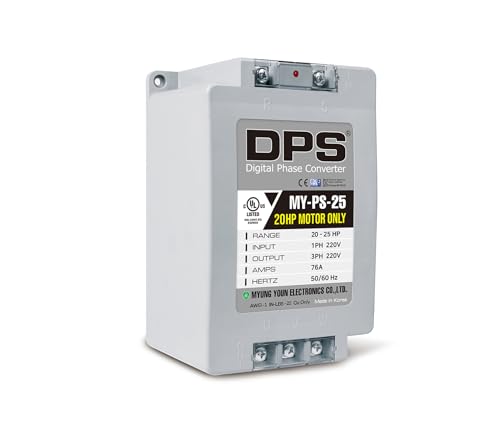 DPS Used for 20HP(15kW) 60A Motor, Single to 3 Phase Converter, MY-PS-25, One DPS Must Be Used for One Motor Only, Input/Output 200-240V, UL Listed