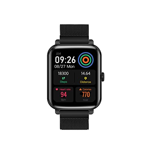 Image of Promate ProWatch-M18 Fitness Smart Watch, 1.78 inch AMOLED Display, 240+ Media Storage, Bluetooth Calling, IP68 Water Resistance | 20 Days Battery Life, 37 Sports Modes, Real-time HR Tracking (Graphite)