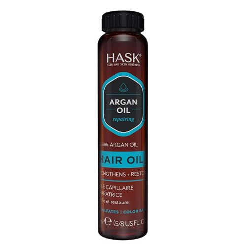 HASK Argan Oil Shine Oil Vial Repairing for All Hair Types, colour safe, gluten free, sulfate free, paraben free - 1 18mL Vial - Image 3