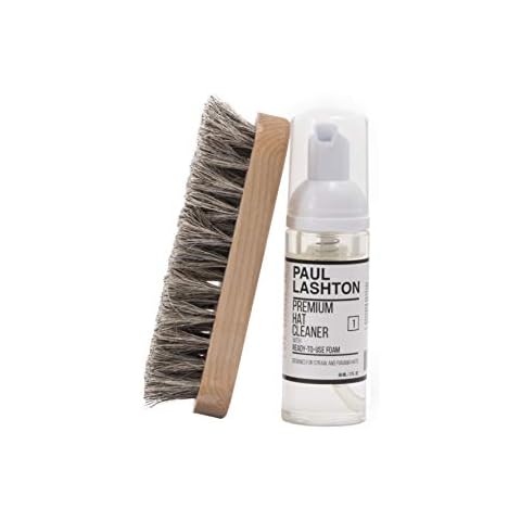Paul Lashton CLEANER SET Hat care Premium Foam Cleaning Horsehair Cleaner Brush Safe on All Materials Designed for Cotton Wool Felt Straw Panama Montecristi Baseball Caps & More Refreshing Fragrance Cover
