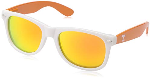 NCAA Tennessee Volunteers TENN-2 White Front Temple, Orange Lens Sunglasses, One Size, White