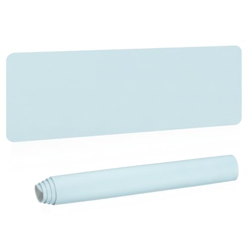Tapis de bureau en cuir PU grand format protection table bleu clair