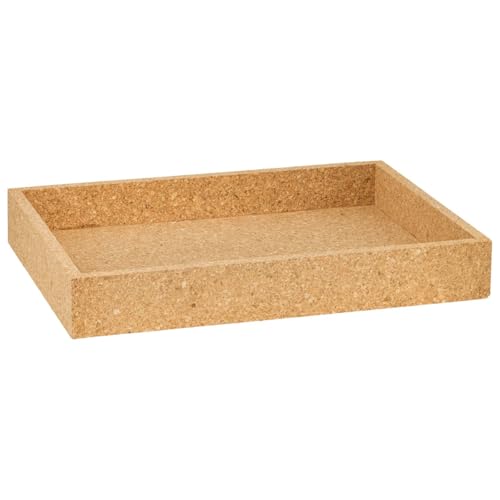Wühlkiste für Vögel aus Presskork | Größe 350x250x50 mm | wahlweise mit oder ohne grobes Naturkorkgranulat | zum Spielen, Wühlen & Scharren | nachhaltig & robust | Made in Portugal (ohne Korkgranulat)