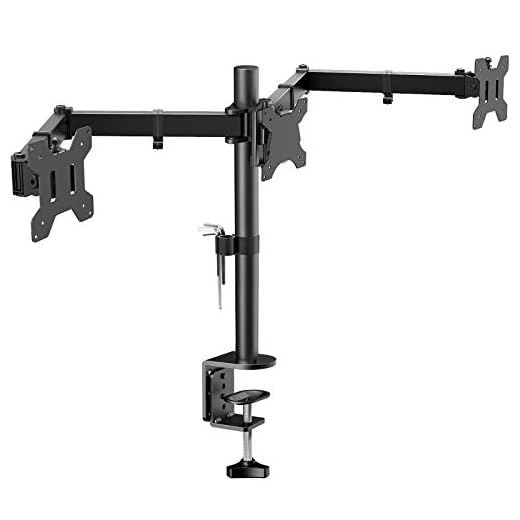 HUANUO Monitor Halterung für 3 Monitore 13-24 Zoll/für 2 Monitore 13-35 Zoll, Belastbarkeit max. 8Kg pro Arm, 2 Montageoptionen, VESA 75/100