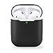 Produktbild MyGadget Silikon Hülle kompatibel mit Apple AirPods 1 & 2 Generation- Schutzhülle [Qi kompatibel] Etui soft Silikonhülle Case Tasche in Schwarz
