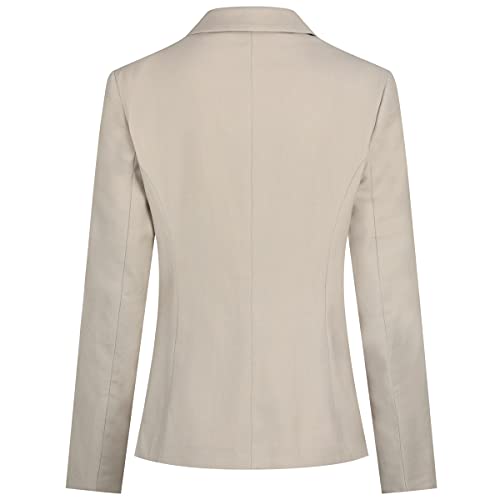 Women's 2 Pieces Office Suit Set Long Sleeve Blazer Jacket And Suit Pants Beige Gray #TOP2