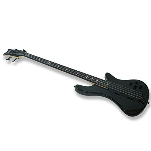 4 String Black Fretless Electric Bass, Bolt-On Maple Neck, Poplar Body #TOP2