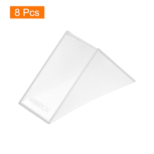 Image of uxcell 8Pcs Plastic Corner Protectors 28x82mm Right Angle Shape Glass Corner Guards Cushion for Corner Protection of Glass, Mirror, Tile, White