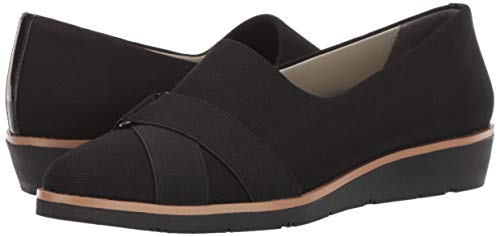 Image of Aerosoles - Women's Side View Shoe - Essential Black Wedge with Memory Foam Footbed